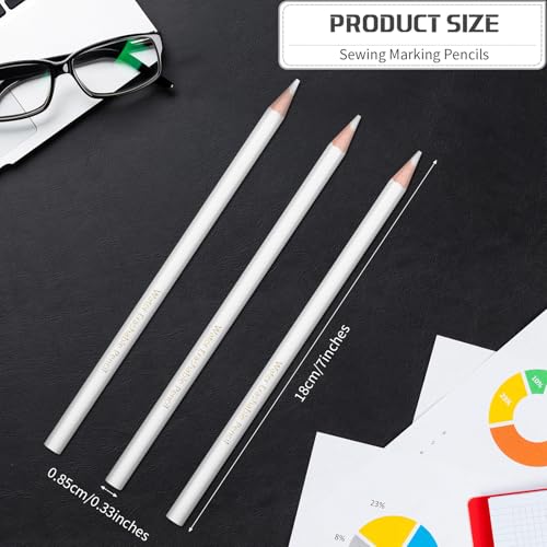Outus 50 Pcs Sewing White Fabric Pencil Bulk Tailor Water Soluble Pen