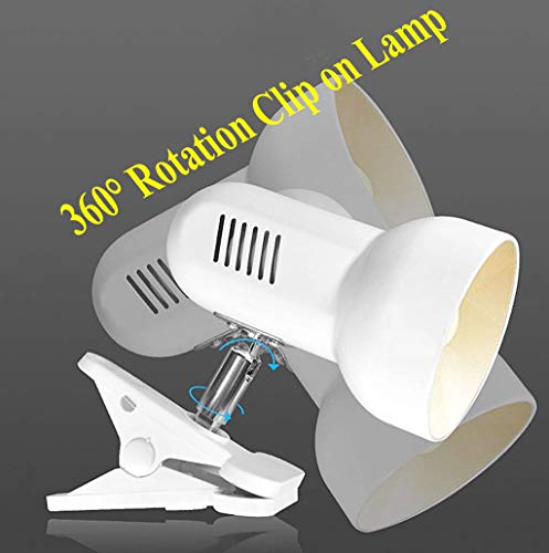 RONG&LAN Clip lamp,360° Rotation Clip on Lamp Portable Book Reading Light,Clamp on Desk/Table/Bunk Bed/Cupboard Home Lighting, (Desk lamp,Seven Colors for Your Choice) (Black.R-86) - color: Black