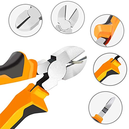 BOENFU Wire Cutters Heavy Duty Diagonal Pliers for Cutting Wires Craft 6" - color: 6 Inches - Orange Handle - Diagonal Cutters