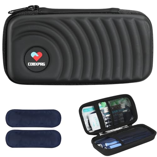 CDBXPRG Insulin Cooler Travel Case, 2 Ice Pack TSA Approved Black - color: Black