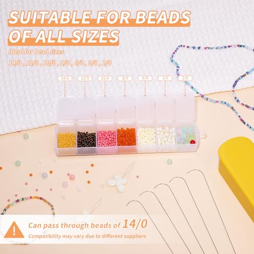 GarfxG 8 PCS Beading Needles, 7.48 in Stainless Bead Spinner Needles - style: 8pcs Spinner Needles/Plastic Box