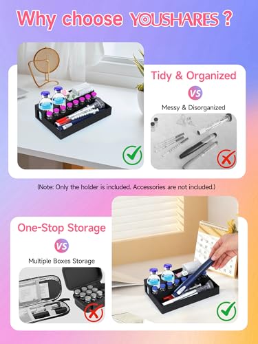 YOUSHARES Peptide Vials Case - 3ml and 30ml Insulin Vial Organizer - color: 3d_black