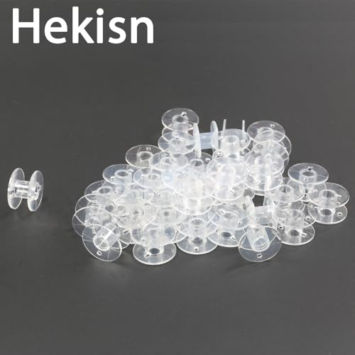 Hekisn Sewing Machine and Embroidery Bobbins, SA156 Bobbins for Brother, Class 15 Transparent Sewing Bobbins (20 Pack)