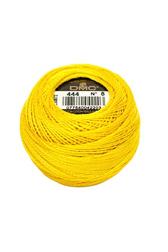 DMC Pearl Cotton Balls, Size 8, Dark Lemon - color: Dark Lemon, style: 8 Thread Count