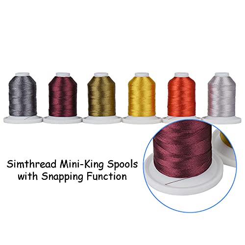 Simthread Embroidery Thread with Storage Box - 800 Yards/Spools - color: Neutral Colors