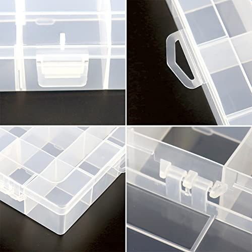 3Pack 28 Compartment Organizer Box with Parkical Adjustable Dividers, 28 Grids Plastic Storage Container for Jewelry, Craft DIY, Bead Organizer, Sewing, Dip Powder, Hair Accessories - size: 3 Pack 28 Compartment Organizer Box
