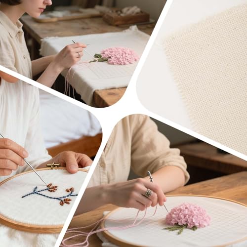 16 PCS Punch Needle Fabric Tufting Cloth 4 Different Sizes 5.9 to 11.8inch - size: 5.9 to 11.8 inch