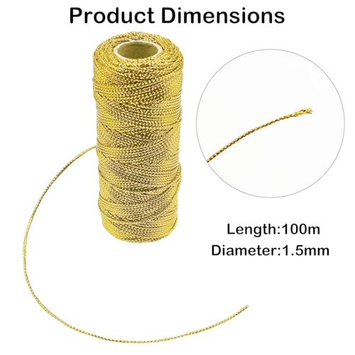 1.5mm Metallic String Decorative Metallic Bakers Twine Metallic Thread Rope for Craft Jewelry Making DIY Christmas Ornament Hanging Decoration, 6 Color B, 660 Yard - color: 6 Color B