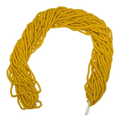 11/0 Glass Seed Beads, 12 String Hanks, Small Craft Beads, 2 mm (Matte Yellow) - color: Matte Yellow