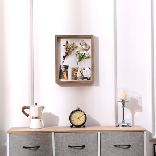 Muzilife 11x14 Shadow Box Wood Picture Frame, Tempered Glass, Brown - color: Brown, size: 11x14