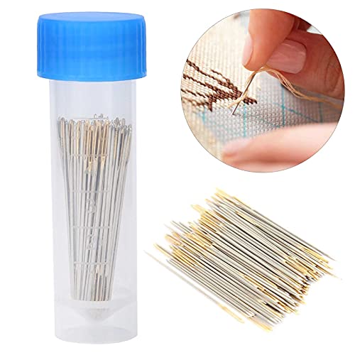 100Pcs Sewing Needles Large Eye Hand Sewing Needles, Large Eye Stitching Needles Cross Stitch Needles with Storage Box for DIY Embroidery Sewing(#26)
