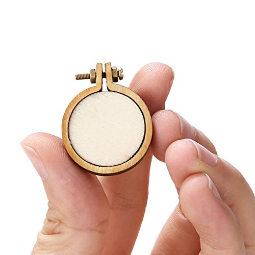 Mini Embroidery Hoops - 1 Inch Small Round Wooden Embroidery Frame (20 PCS)
