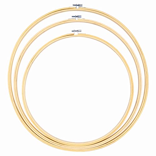 Caydo 3 Pieces 14/16/18Inch Large Round Embroidery Hoops Kit