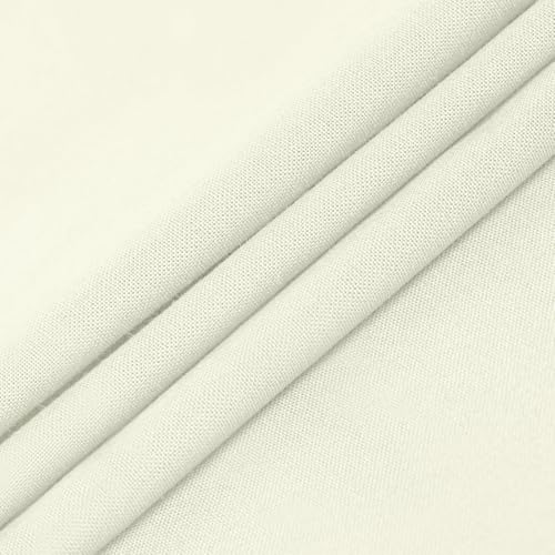Cotton Fabric By The Yard 58 Inches Wide for Quilting, Sewing, Apparel, Embroidery, DIY Crafts(Ivory White, 1Y) - color: Ivory White, size: Pre-cut 1 Yard(58" x 36")