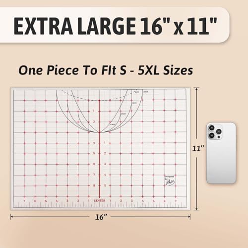 TransOurDream Heat Transfer Paper Supplies Reusable Direct Heat Resistant Tshirt Ruler Guide 20-Pack 16'' Large Cuttable Alignment Ruler, Special/V-Neck/Round Vinyl Centering Tool, S-5XL Adult Youth - color: Tshirt Ruler, size: 20 Sheets