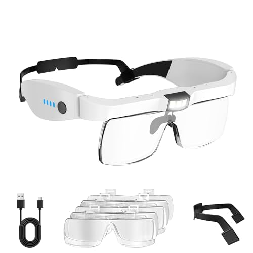 Magnifying Glass with Light, Magnifying Glasses for Close Work - color: White