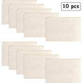 Gejoy 10 Pack Blank Canvas Cosmetic Bags Zipper Pouch DIY,M,Beige - color: Beige, size: Medium