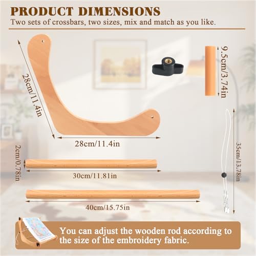 ZOCONE Multifunctional Beech Wood Embroidery Hoop Stand, Adjustable Embroidery Stand 360 Degrees Rotated Cross Stitch Stand, Embroidery Hoop Holder for Cross Stitch and Embroidery Project (C) - style: E