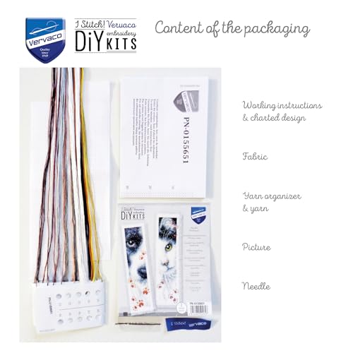 Vervaco Cross Stitch Bookmark Dog and Cat (Set of 2) 2.4" x 8" PN-0155651 - size: 6 x 20 x 0,3 cm
