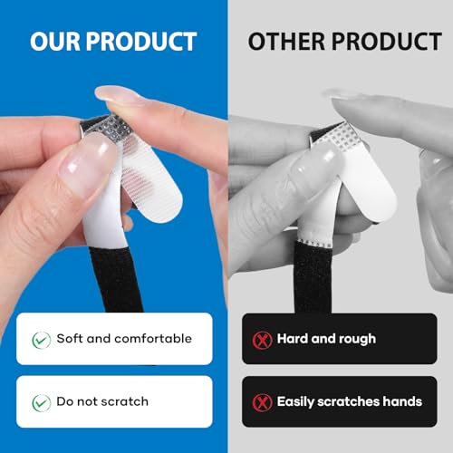 Finger Buddy Straps, 12PCS Finger Buddy Tape Straps Loops, Black - color: Black