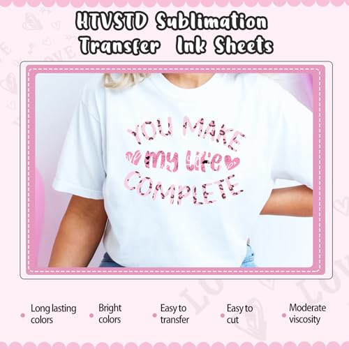HTVSTD Valentine's Day Sublimation Ink Transfer Sheets 10 Sheets 12inches * 10inches Pattern Sublimation Paper Transfer Sheets for Mugs Tumblers DIY Transfer Paper - color: Valentine10