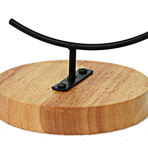 YY YEARCHY 11-inch Ornament Display Stand with Wooden Base Metal Hook Tabletop Holder for Hanging Glass Globe Ball Gifts(1, Black) - color: Black