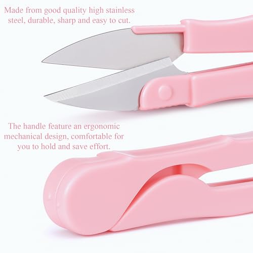 Mudder 24 Pcs U Shape Sewing Scissors with Protective Safety Cover - style: Lovely