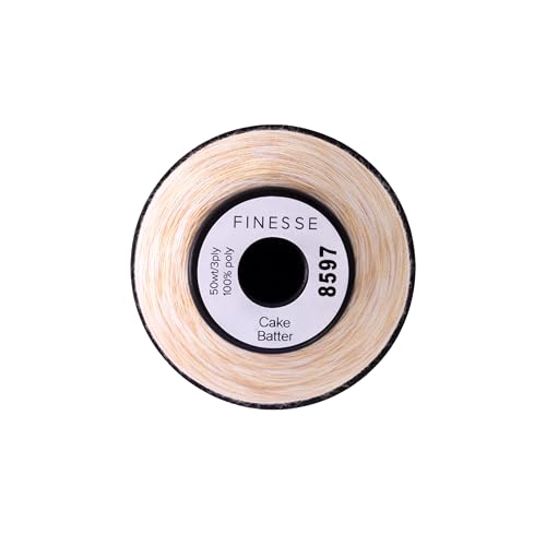 Finesse Variegated Thread | 100% Polyester, 3ply, 50wt | 1100yds Stackable Thread Cones for Quilting and Sewing… (Cake Batter) - color: Cake Batter