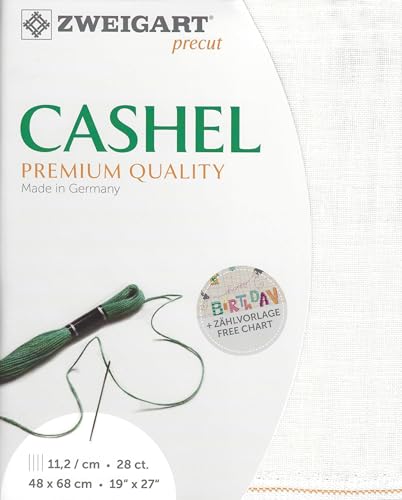 Wizardi Cashel 28 Count Antique White 3281/101. Needlework Canvas, Cross-Stitch Fabric, Embroidery Cloth, Needlepoint Canvas. 100% Linen. Precut Zweigart - color: Antique White