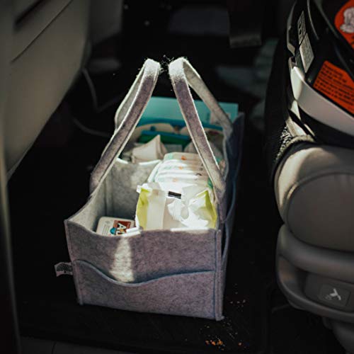 Parker Baby Co. Felt Diaper Caddy Organizer - Large, White - color: White (Heathered White), size: Large