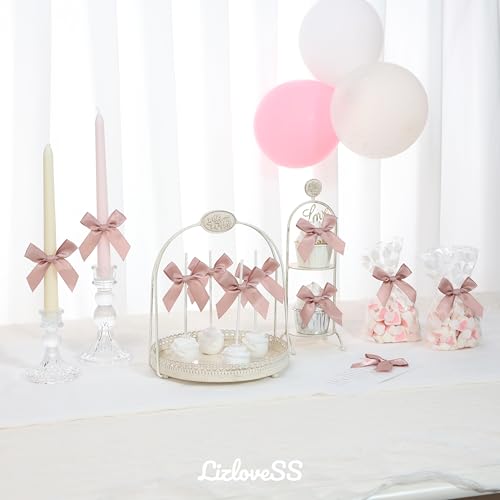 Self Adhesive Dusty Rose Satin Ribbon Bows for Crafts 3", 50 Pack - color: Dusty Rose