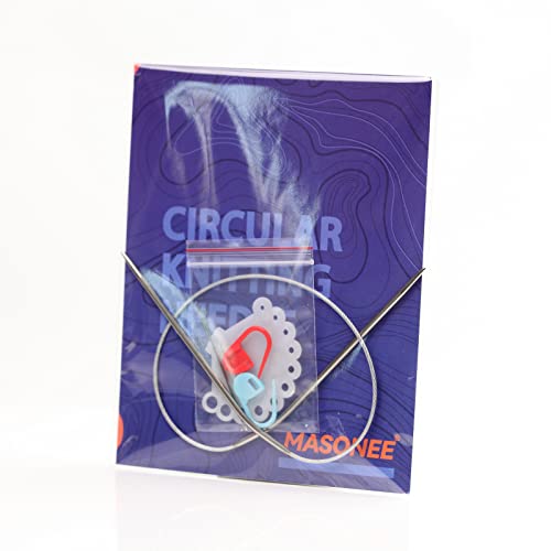 Stainless Steel Circular Knitting Needles Size 1 (2.25mm) 16inch Length - size: US 1(2.25mm) 40mm