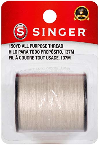 SINGER 60256 All Purpose Polyester Thread, 150 Yards, Natural - color: Natural, size: 1- Pack
