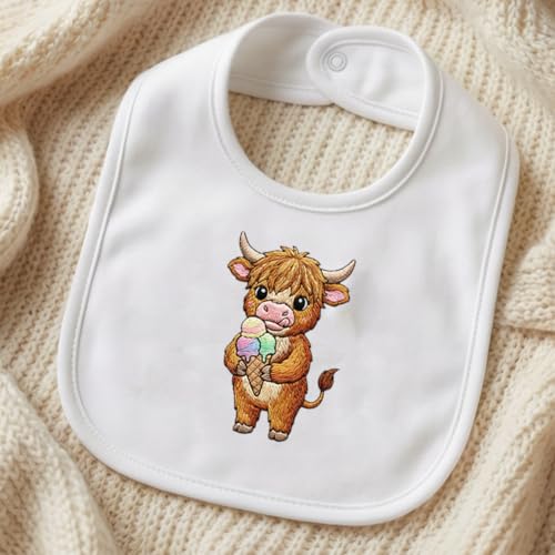 ORIGACH 4 Sheets A4 Highland Cow Water Soluble Embroidery Patterns, Stick and Stitch Paper for Animal-Themed DIY Sewing, Beginners Hand Sewing Stabilizers - color: Highland Cow