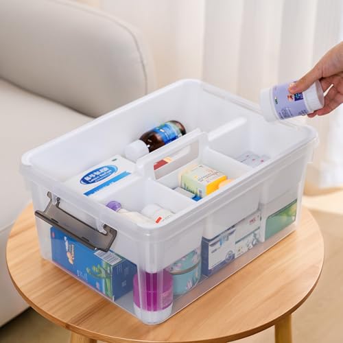 Citylife 17 QT Clear Craft Organizers and Storage Box with Handled Tray - size: 17 Qt- 1 Pack-H