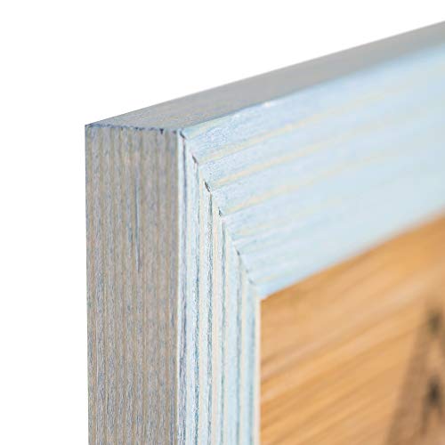 Rustic Wooden Square Picture Frames 8x8 - Set of 2-100% Natural Eco Distressed Wood with Real Glass for Wall Mounting and Tabletop Photo Frame - Blue Turquoise - color: Blue Turquoise