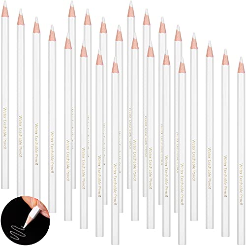Outus 24 Pcs Sewing White Fabric Pencil Bulk Tailor Water Soluble Pen