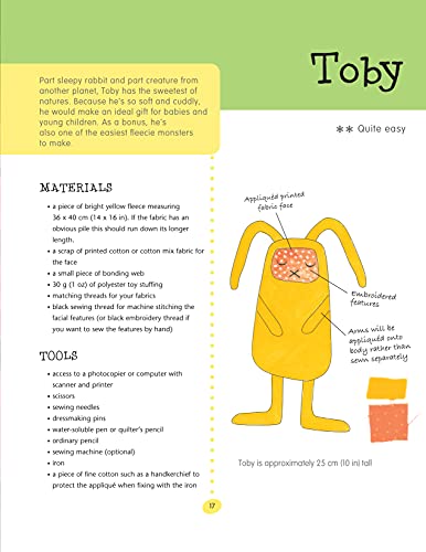 Sew a Monster: 15 Lovable, Easy-To-Make Fleecie Toys (IMM Lifestyle Books) Projects for Unique Stuffed Animals that Kids Love - Simple Sewing Techniques, Embroidery Stitches, and Full-Size Templates