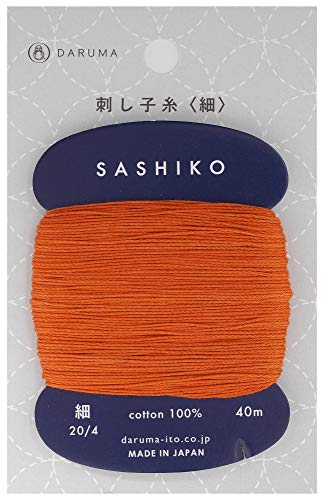 Sashiko Thread Thinner Weight 40m Col. 214 -Carrot Orange- Japanese Embroidery & Quilting by Yokota - color: Carrot
