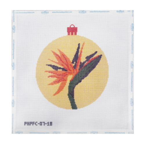 Howie's Needlepoint Ball Needlepoint Kits for Adults & Beginners, 18 Mesh Printed Needlepoint Canvas, Stamped Patterns Canvas Starter Kits(Strelitzia Christmas Ball,6"x 6") - color: Strelitzia Christmas Ball