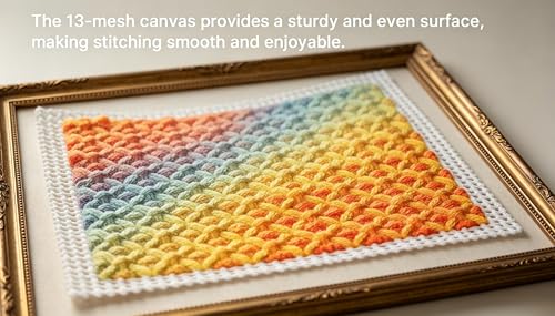 Deluxe Needlepoint Blank Canvas 13/18 Mesh Cotton White Cross Stitch & Embroidery (18 Mesh, 20.1X18.1 in) - color: 18 Mesh, size: 20.1X18.1 IN
