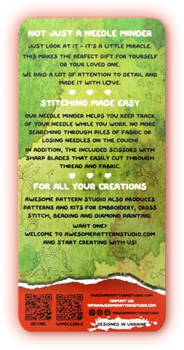 Awesome Pattern Studio Needle Minder Set - Stegosaurus Magnetic Needle Minder. Enamel Pin for Cross Stitch, Embroidery and Craft (Set #2) - color: Set #2