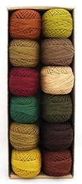 Valdani Pearl Cotton Sz 12 | Fall Rhapsody Solid | 12 Balls | 109 Yds/Ball - color: Fall Rhapsody S12, size: 12