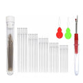 CJESLNA 25 PCS Large Eye Large gage Needles for Hand Sewing with 2 Needle Threaders, Assorted Sizes, Embroidery Needles for Hand Sewing, Big Eye Knitting Needles Sewing Tools with Clear Bottle, 5