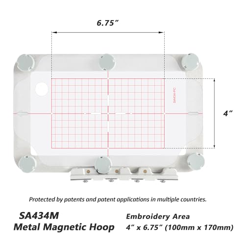Sew Tech Magnetic Embroidery Hoop for Brother, 4x6.75in 100x170 Round SA434 - size: 5" x 7" - SA434M
