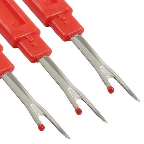 Hordion 6 PCS Seam Ripper Stitch Remover Tool, Red Seam Ripper - color: Red