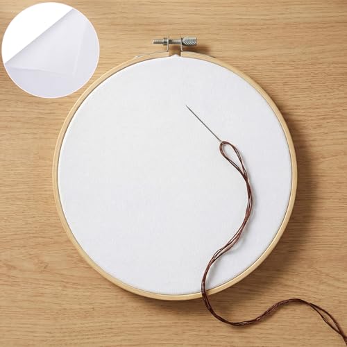 12 PCS Embroidery Fabric Squares Cotton Cloth White 8 x 8 Inch - color: White, size: 8 x 8 Inch