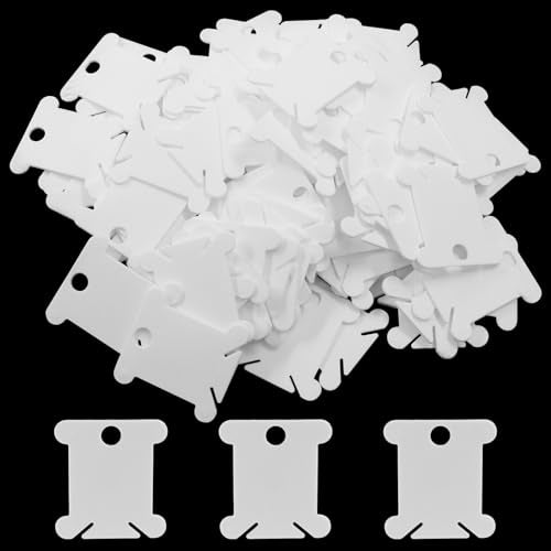 300 Pcs Plastic Embroidery Floss Bobbins, White - color: White