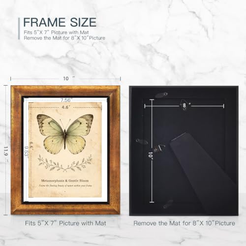 XUANLUO 8x10 Picture Frames Set of 4,Rustic Retro Photo Frame(Gold) - color: Gold-4pcs, size: 8 x 10 inch