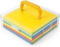 JapanBargain, Japanese Origami Paper Storage Box, Fits 6-inch Folding Paper up to 400 Sheets, Clear Plastic Craft Organizer for Cardstock, Stamps, Sewing Kit Tools, Made in Japan